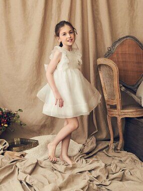 Nellystella Mae Dress in Star White Sizes 2, 3, 4, 6
